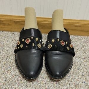 Sam Edelman Laird Black Embellished Mules, Women's Sz 7.5 Leather